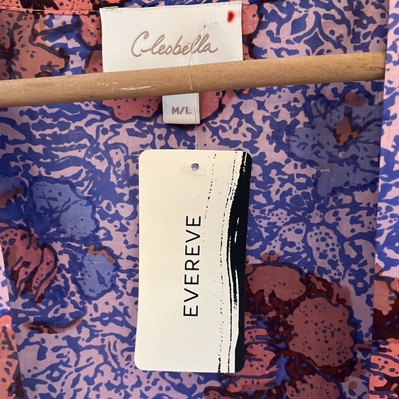 Cleobella NWT M/L Zoya Duster floral open front rope organic cotton - Picture 3 of 6